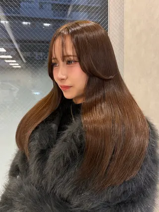 ロング カラー 韓国レイヤーカット/ くすみカラー/モモのヘアスタイル