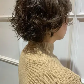 ショート パーマ 髪質改善カラー&TR 縮毛矯正/弱酸性矯正のヘアスタイル