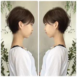 ショート カラー 京都大人女性ショート 徒歩1分/秋山のヘアスタイル