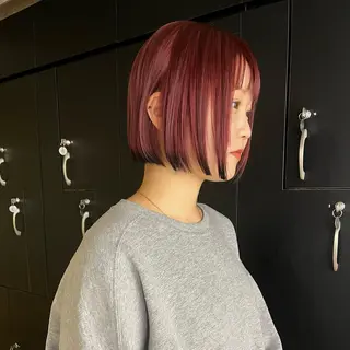 ショート カラー ヘアアレンジ ボブハイトーン🦖 デザインMAMIのヘアスタイル