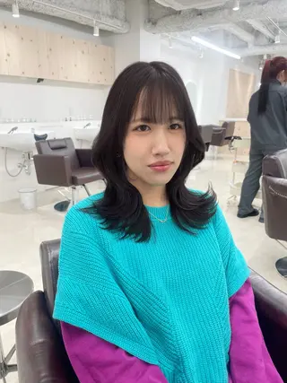 セミロング カラー 新宿/韓国ヘア/ 髪質改善ストレートのヘアスタイル