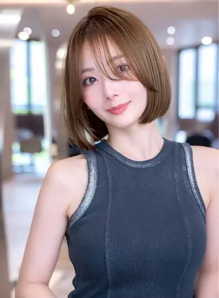 ミディアム カラー 渋谷ボブ/レイヤー ボブ田中航平のヘアスタイル