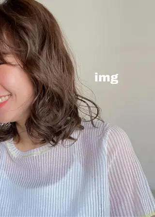 ミディアム カラー パーマ ヘアアレンジ 8HAIR / MAYUのヘアスタイル