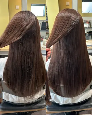 ロング パーマ hub hair レイヤー/透明感のヘアスタイル