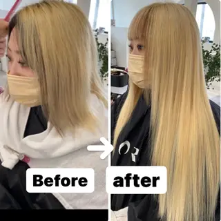 セミロング ORIKA 美容室のヘアスタイル