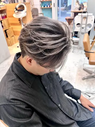 ショート カラー メンズ Mirareee tokyo所属・バレイヤージュ/ シャドウルーツ/安室のヘアスタイル