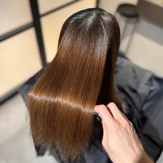 ロング パーマ ブリーチなしカラー I 髪質改善Ⅰたつやのヘアスタイル