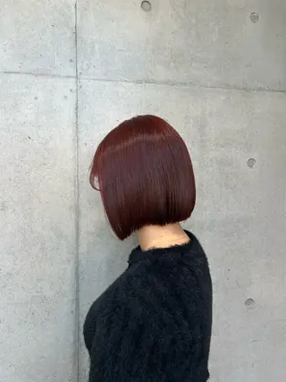 ショート カラー ヘアアレンジ ボブ艶モテカラー🫧 カリンのヘアスタイル