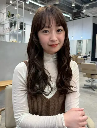 ロング カラー レイヤー/パーマ 透明感カラー倉持弘人のヘアスタイル