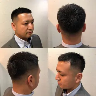 ショート メンズカットフェード パーマ/前山竜貴のヘアスタイル