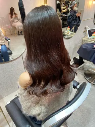 セミロング カラー 新宿/韓国ヘア 中明度カラー/かやのヘアスタイル