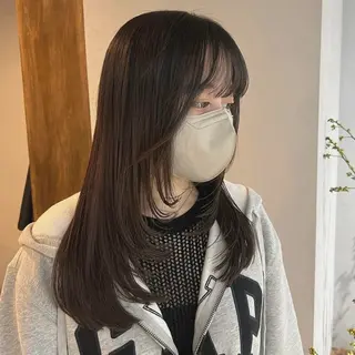 セミロング カラー ALLY(アリー)所属・akane/ボブ /オリーブ/ブラウンのヘアスタイル