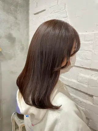 ミディアム カラー 【ピンク/韓国ヘア/ ヘアセット】亜海のヘアスタイル