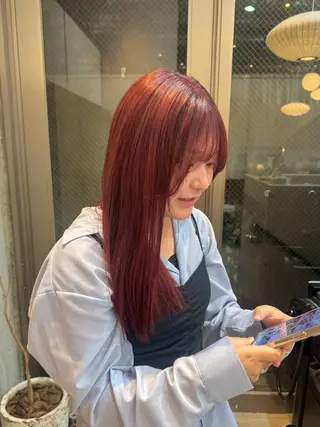 ミディアム カラー 🫧髪質改善/Wカラ ー 暖色 🌸桜🌸のヘアスタイル