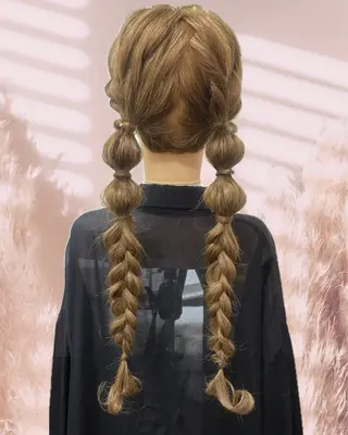 セミロング ヘアアレンジ ヘアセットサロン 🎀ECXIAのヘアスタイル