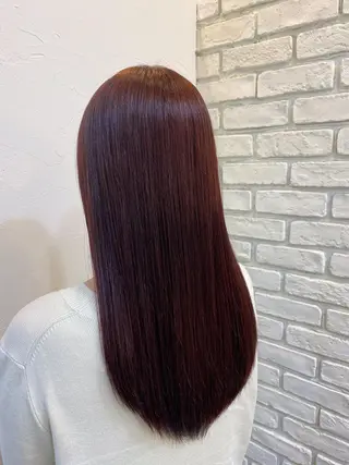 ミディアム YASU🍎CUT 赤系カラー/ヘアケアのヘアスタイル