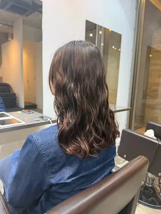 セミロング デジタルパーマ/ ウェーブパーマ/神野のヘアスタイル