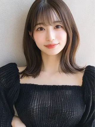 ミディアム カラー レイヤー×顔周 り×髪質改善/MIUのヘアスタイル