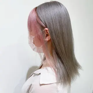 ミディアム 横浜/デザインカラー 個性派ヘアメ/まこのヘアスタイル