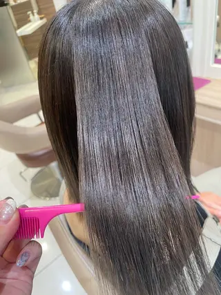 ミディアム カラー パーマ 韓国ヘアメイク🎀/ 縮毛矯正✨山本媛香のヘアスタイル