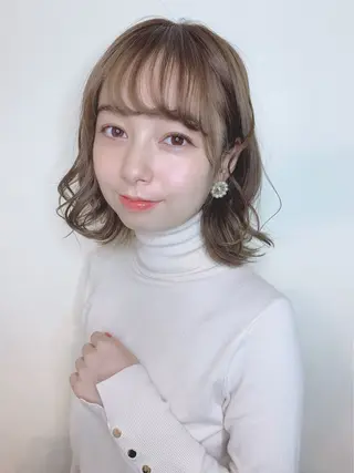 ミディアム カラー パーマ 【公式】amble luxe池袋東口🩷のヘアスタイル