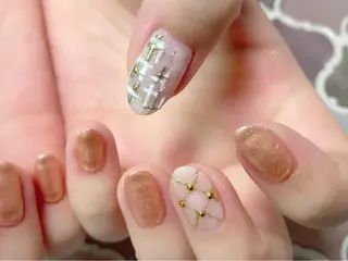 ネイル 痛ネイル/ワンホン/ フィルイン/長さだしのネイルデザイン