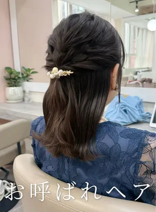 セミロング ヘアアレンジ 韓国風パーマ/ヘア セット/店長みづきのヘアスタイル