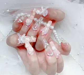 ネイル 長さだし/持込/ ins風ネイル/Umのネイルデザイン