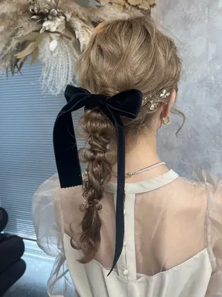 セミロング ヘアアレンジ メンズモテパーマ💙 fuwaのヘアスタイル