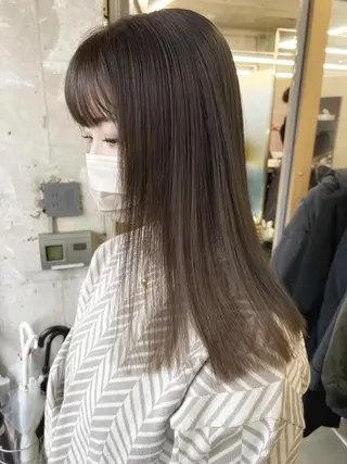 ミディアム カラー パーマ ヘアアレンジ ヘアケア特化型サロン newi 梅田のヘアスタイル