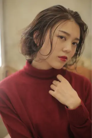 ショート カラー パーマ シールエクステ⭐️ オオミタクヤのヘアスタイル