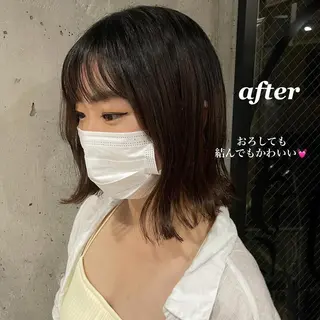 ミディアム ボブヘアカット Rikapi❤️のヘアスタイル
