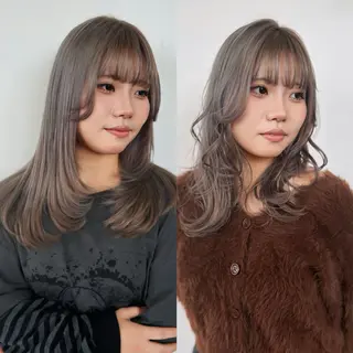 セミロング カラー LIFE 本店所属・ブリーチ🌈レイヤー カット/小林達哉のヘアスタイル