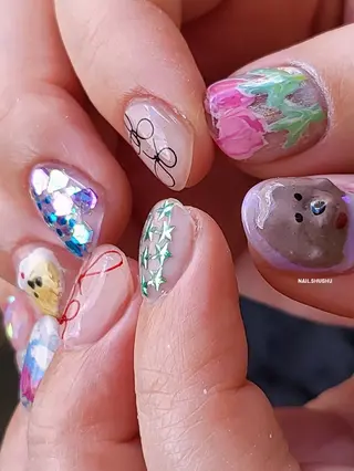 ネイル 3dパーツ/流行り 👧shushu❤️のネイルデザイン