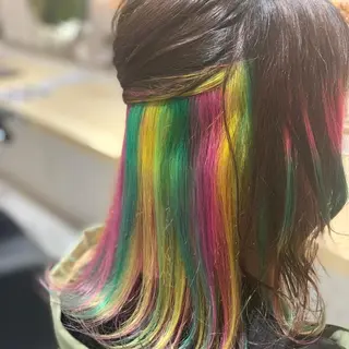 ミディアム カラー ヘアアレンジ 髪質改善×ハイトーン 中田啄也のヘアスタイル