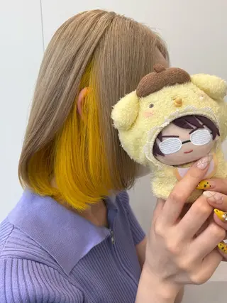 ロング カラー SALOWIN池袋East店3F所属・インナーカラー 推し ブリーチ  髪質改善のヘアスタイル