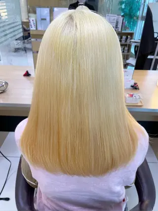 ミディアム カラー 【美髪ハイトーン】 髪質改善/大和🎀のヘアスタイル