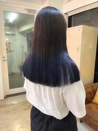 ロング カラー ハイトーン/レイヤー ハッシュカット/牧原のヘアスタイル