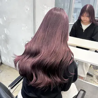 セミロング カラー ヘアアレンジ 🎀モテ暖色× エクステ🎀あかりのヘアスタイル