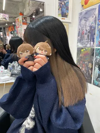 セミロング カラー 💖推しカラー💖 オタク美容師✂ゆづきのヘアスタイル