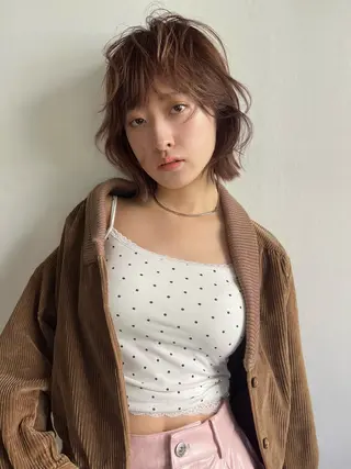 ミディアム カラー レイヤーカット/暖色 カラー/mao🎀のヘアスタイル