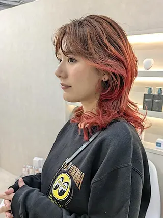 カラー セミロング ROW 札幌のヘアスタイル