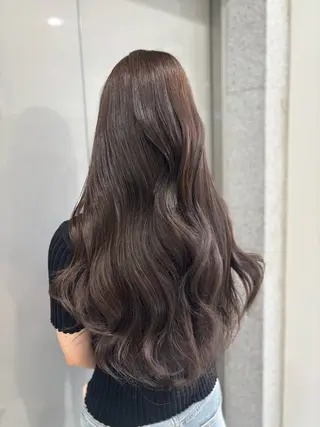 ロング カラー ブリーチなし透明感 ×縮毛矯正🤍ユウのヘアスタイル