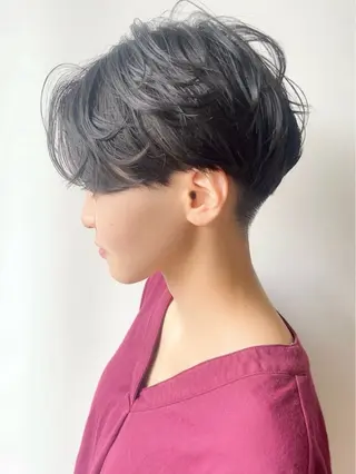 ショート morio from london所属・松岡彩華 ボブ /グレージュのヘアスタイル