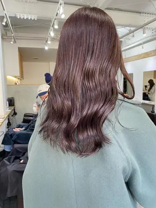 セミロング カラー 森貴裕/ベージュ/ パーマ/オリーブのヘアスタイル