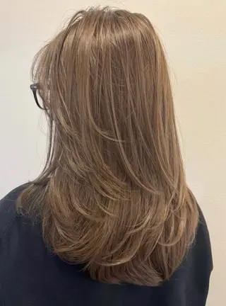 ミディアム コテ巻き風パーマ★ はるさんのヘアスタイル