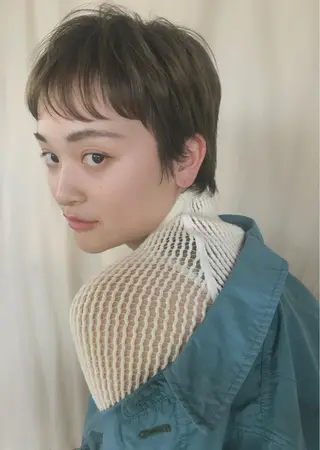 ショート カラー パーマ ヘアアレンジ FRAME所属・FRAME/髪を育 てる/大人デザインのヘアスタイル