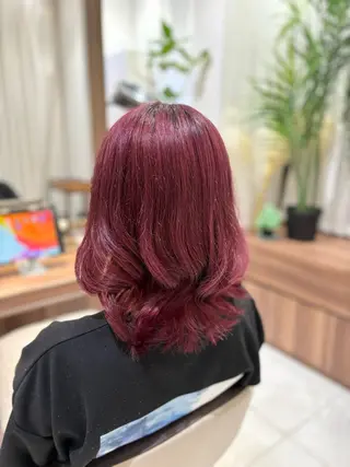 ミディアム ツヤ髪縮毛矯正💫/ ハイトーン/あゆみのヘアスタイル