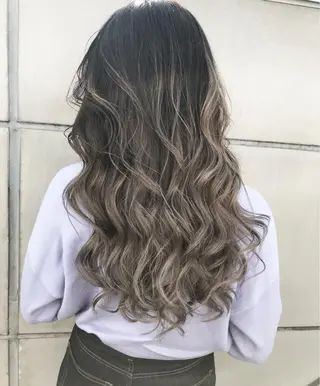 ロング カラー ヘアアレンジ ブリーチダブルカラー ハイライト/山本喜熙のヘアスタイル