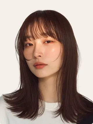 セミロング 伶風/ボブ/ ヘーゼルベージュのヘアスタイル